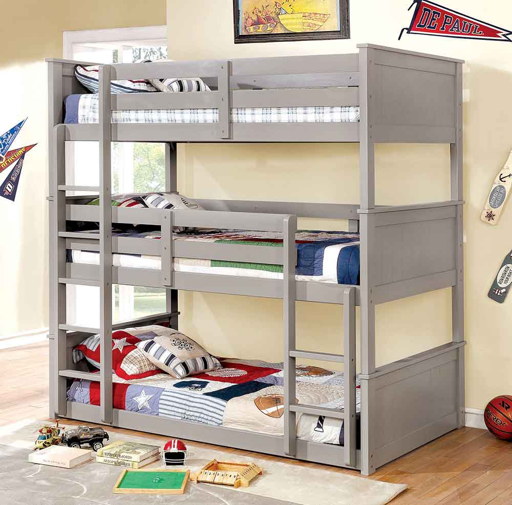 three bunk beds in one