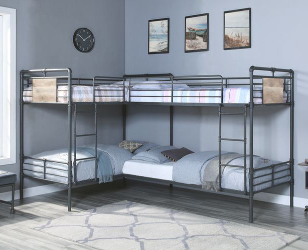 L Shape Triple Bunk Loft Bed