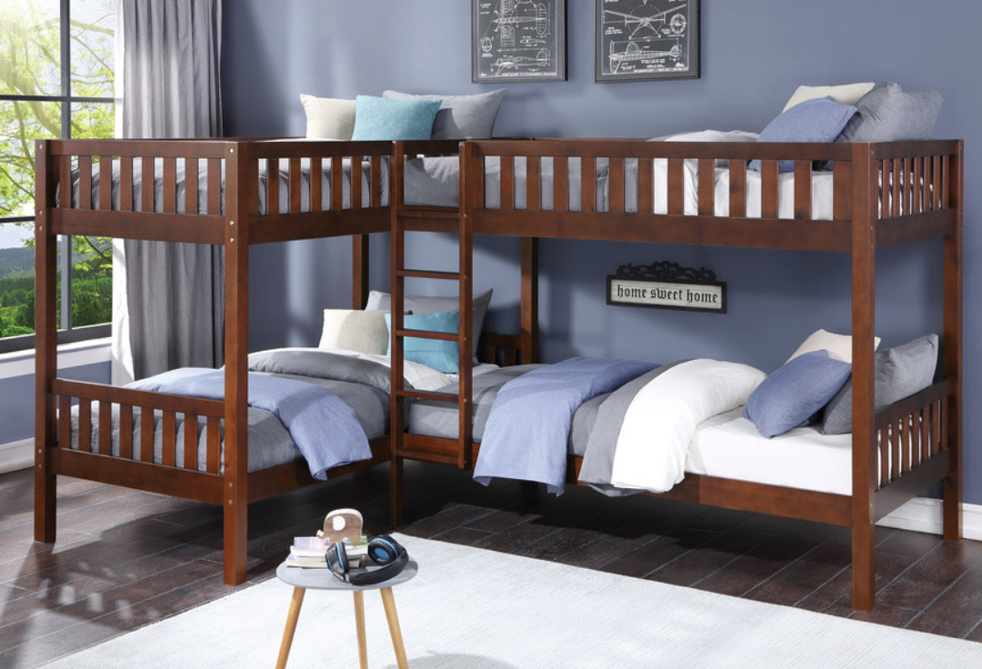 L Shape Twin Bunk Bed