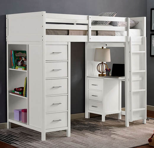 Twin Loft Bed with Desk