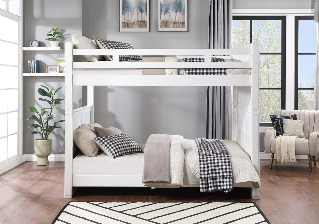 Queen over Queen Bunk bed with Side Mounted Ladder