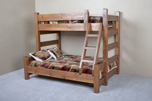 Log Twin XL over Queen Bunk Bed