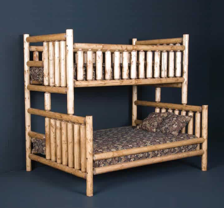 Twin over Full Log Bunk bed